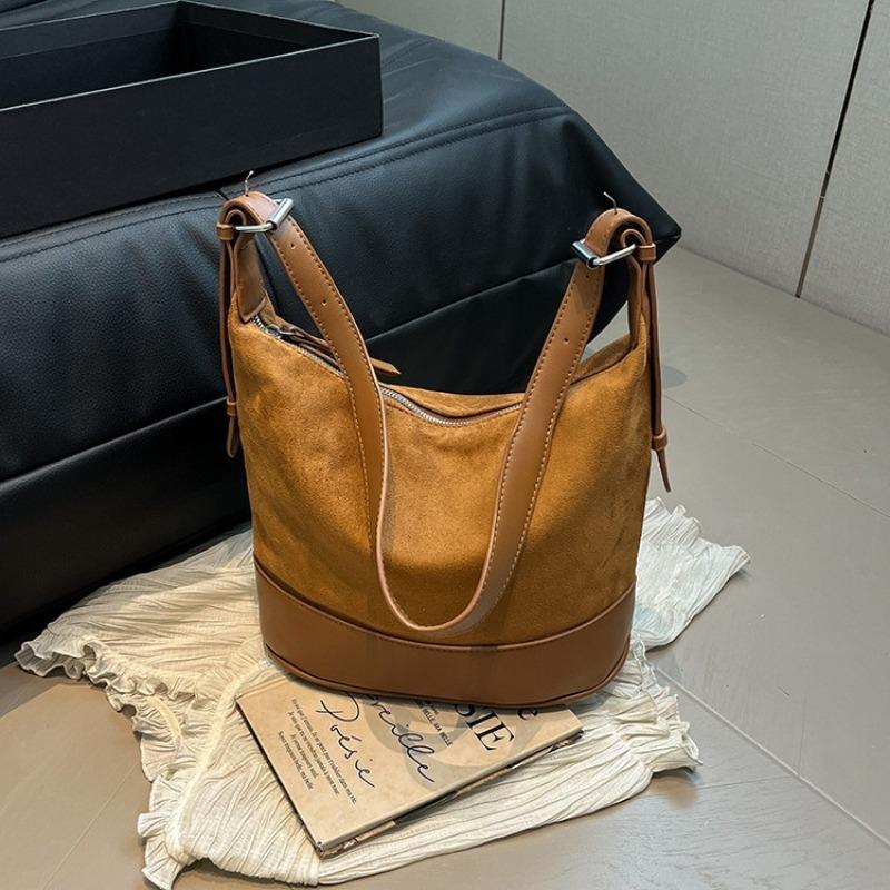 Large-capacity Autumn-winter Retro Single-shoulder Crossbody Bucket Bag