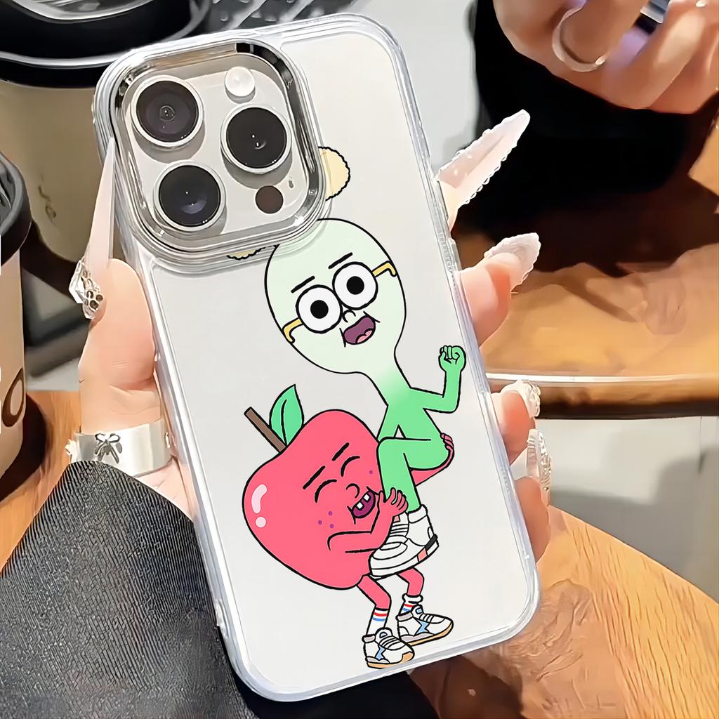 Cartoon Apple And Onion Phone Case for Xiaomi Redmi Note A5 A3 15 14 13 14c 13c 12 11 12s 12c 10c 10 9 Pro Plus 4G 5G Cover
