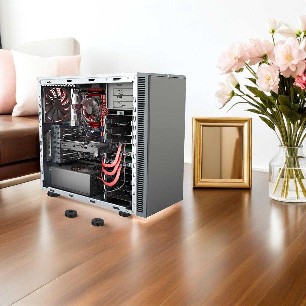 20 Peças Pés para Gabinete de Computador Amortecedores Anti Vibração Tapete de Pé Absorvente de Choque Suporte para Pés de Gabinete de PC Substituição Antiderrapante para Desktop