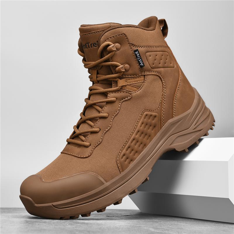 Men High-top Hiking Sneakers Wear-resistant Tactical Boots Non Slip Outdoor Sports Shoes for Trekking Camping Big Size 39-47