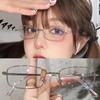 Harajuku Metal Square Frame Glasses  Women'S Retro Small Glasses Girls Japanese Glass Eyewear Decorative Anti-Blue Eyeglasses