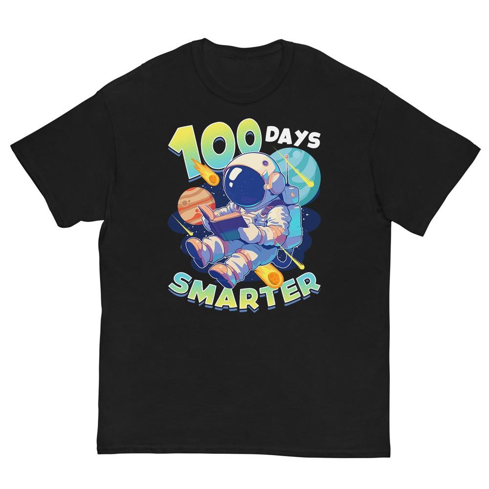 100 Days Smarter Astronaut Space 100th Day Of School Boys Tshirt