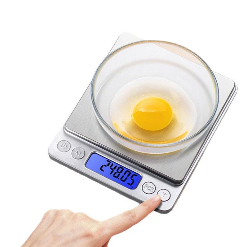 Báscula de cocina digital de alta precisión báscula de joyería portátil de acero inoxidable
