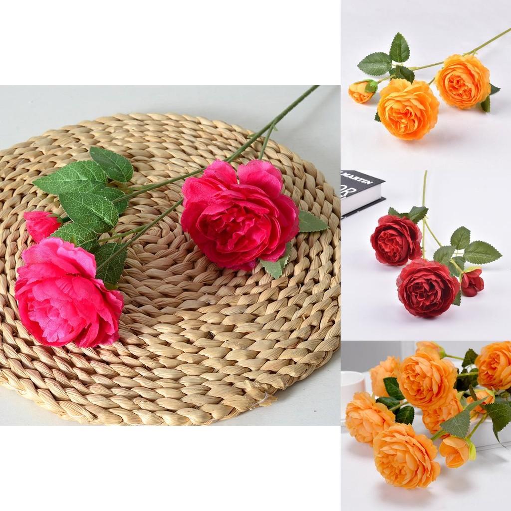 Western Ranunculus Asiaticus Faux Flower Arrangements With Embossed Craft For Event Decor