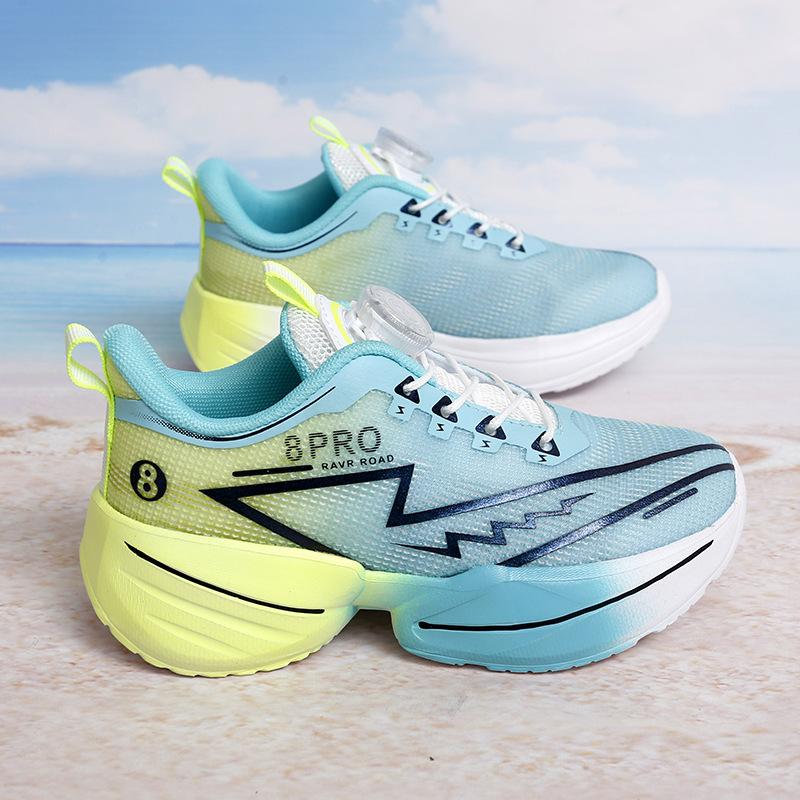 Summer Lace-up-free Boys' Running Shoes Breathable Mesh Non-slip Fashion Rotary Buckle Shoes Sports Shoes Medium and Older Children's Running Shoes