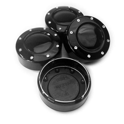 Dekielki do felg, Średnica zewnętrzna 102 mm, Średnica wewnętrzna 95 mm, Zestaw 4 szt., Dekielki ABS, Czarne, Prosty design