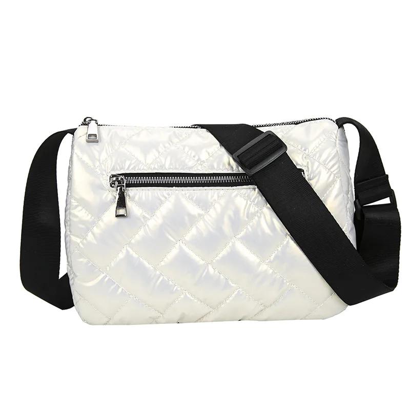 

Fashion Space Pad Cotton Shoulder Bag for Women Winter Nylon Crossbody Bag Lady Quilted Padded Bags Female Fluffy Shopper Tote