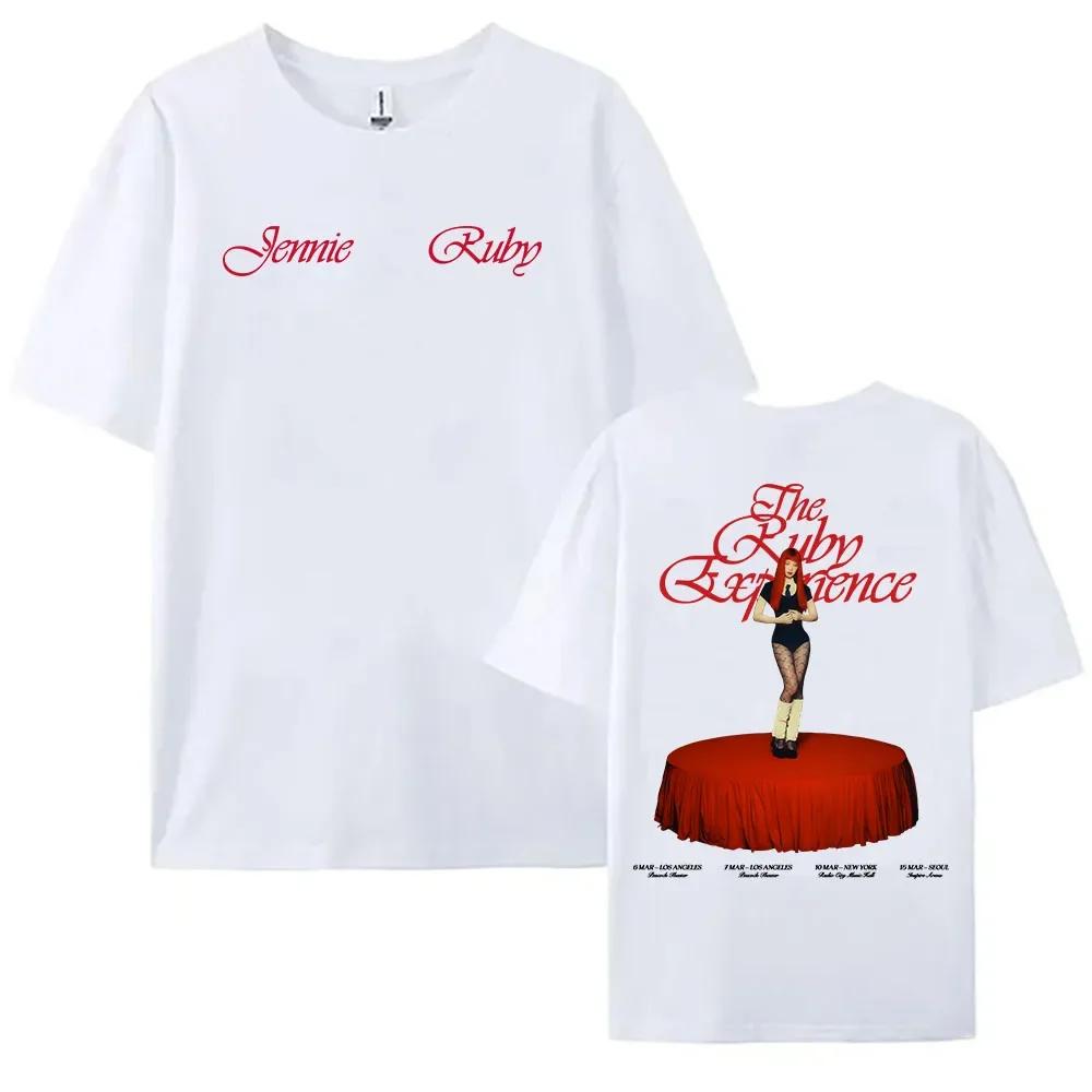Jennie The Ruby Experience Tricou Femei Cântăreață Coreeană Ruby Primul Album de Studio Tricou Bărbați Bumbac Vară Tricouri Gât Rotund