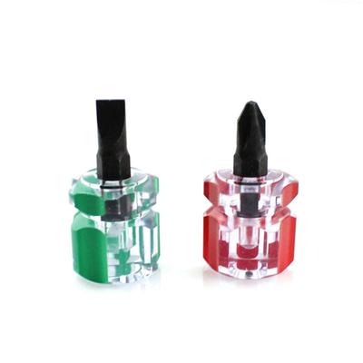 2Pcs Portable Mini Short Cross Slot Type Screwdriver Fender Pro Repair