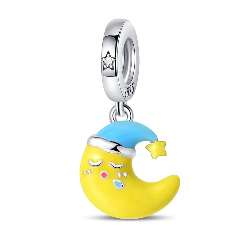 Copper Moon And Sun Theme Series Beaded Pendant For 3Mm Original Bracelet Necklace Women'S Luxury Exquisite Diy Jewelry Gift