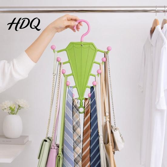 Sturdy Hook Clothes Hanger V-Shaped Hanging Rack with 10 Hooks Double Sided Hanger 360° Multifunctional Organizer Swivel Closet Organizer for Hats