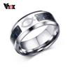 Vnox Drop Shipping 8MM Nerezová ocel Ježíš Křesťanský Rybí Prsteny pro Muže Ženy Prsten s Náboženskou Vírou s Modrým Uhlíkovým Vláknem