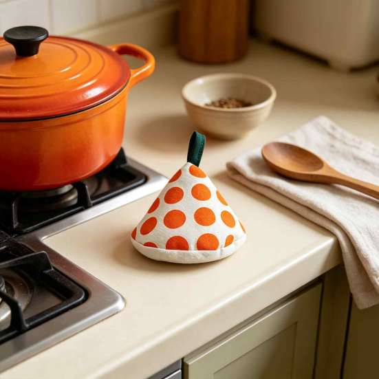 Baking Pan Handling Mitts Triangular Pot Lid Handle Cover, Heat Resistant Hot Cookware Cotton Knob Grabber Anti-Scald Mitts, Holders, Kitchen