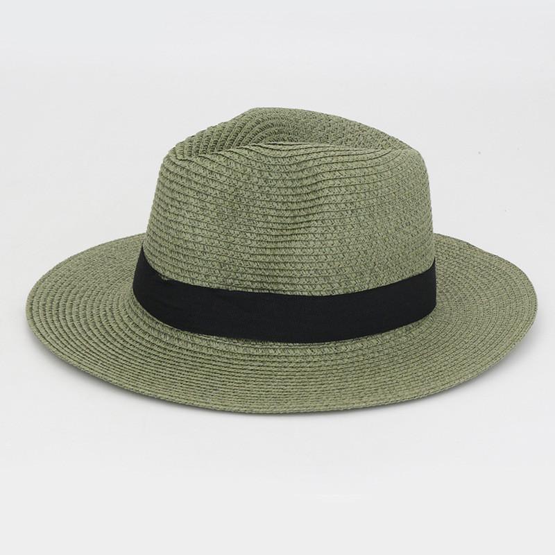 Foldable Colorful Summer Straw Hat Square Buckle Outdoor Beach Breathable Travel