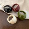 Fashion Irregular Smooth Resin Plastic Rings for Women New Trend Boho Geometric Finger Rings Aesthetic Party Jewelry