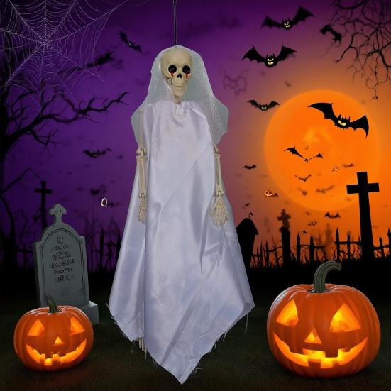 Halloween Ghost Decoration with Lanyard Easy To Hang Realistic Spooky Ghost Bride Ornament Haunted House Prop