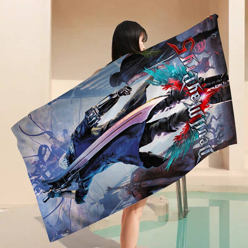 Game D-Devil M-May Cry-S Beach Towel Colorful Bath Towels For Girl Microfiber Quick Dry Custom Sand Free Beach Yoga Spa Gym Pool
