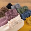10Pairs Thicken Lace Socks Solid Color Home Slippers Fashion Winter Floor Shoes  Student