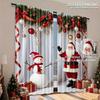 Santa Claus curtains, pole bag curtains, bedroom and living room decorations, home decorations, Christmas decorations