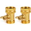Gartenschlauch Absperrventil - Griff - 3/4" Schwerlast Messing Schlauchverbinder Wasserabsperrventil Schlauchabsperrventil mit 4 Stück Schlauchscheiben