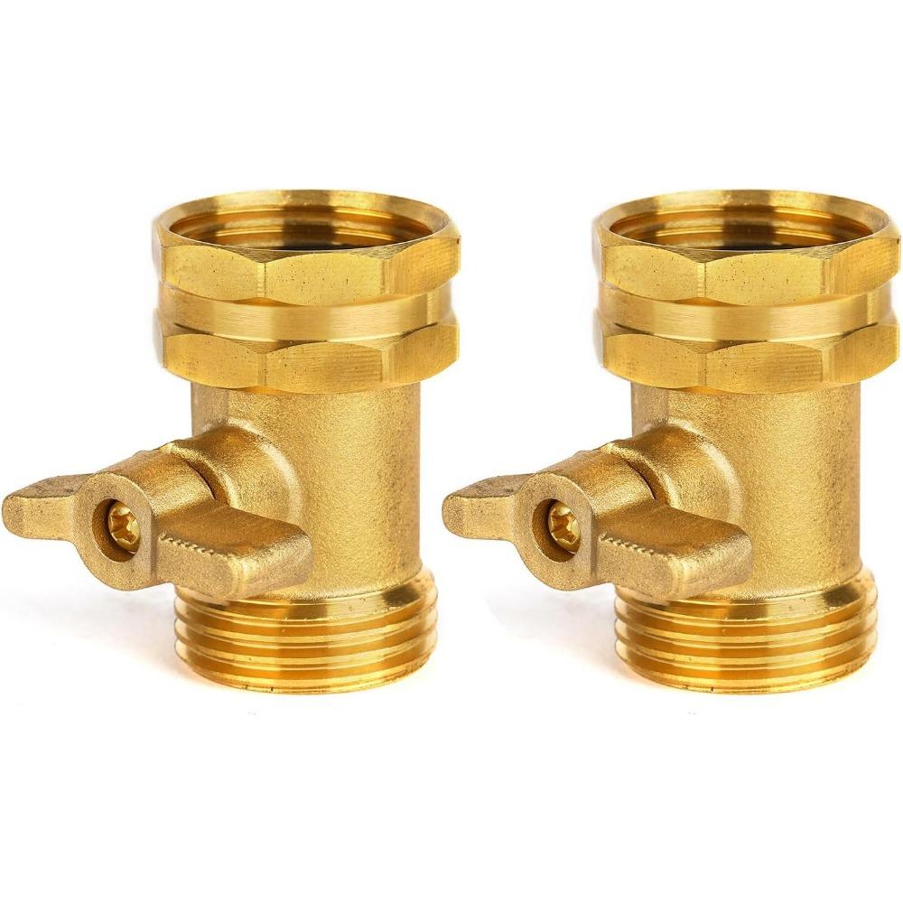 Gartenschlauch Absperrventil - Griff - 3/4" Schwerlast Messing Schlauchverbinder Wasserabsperrventil Schlauchabsperrventil mit 4 Stück Schlauchscheiben