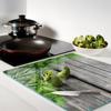 Tempered Multifunctional Decorative Glass Board Wood Herbs 60x52 cm