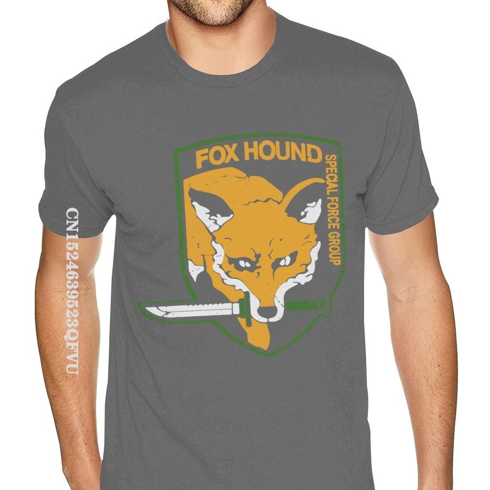 Printing Metal Gear Solid Fox Hound Tees For Men Popular England Style Tshirts Men Full Cotton Gothic Style Tees Shirt