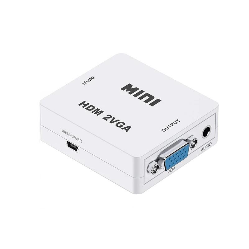 1080P HDMI til VGA-konverter med lyd VGA til HDMI-konverter HDMI-adapter for projektor DTV TV HDVD bærbar PC