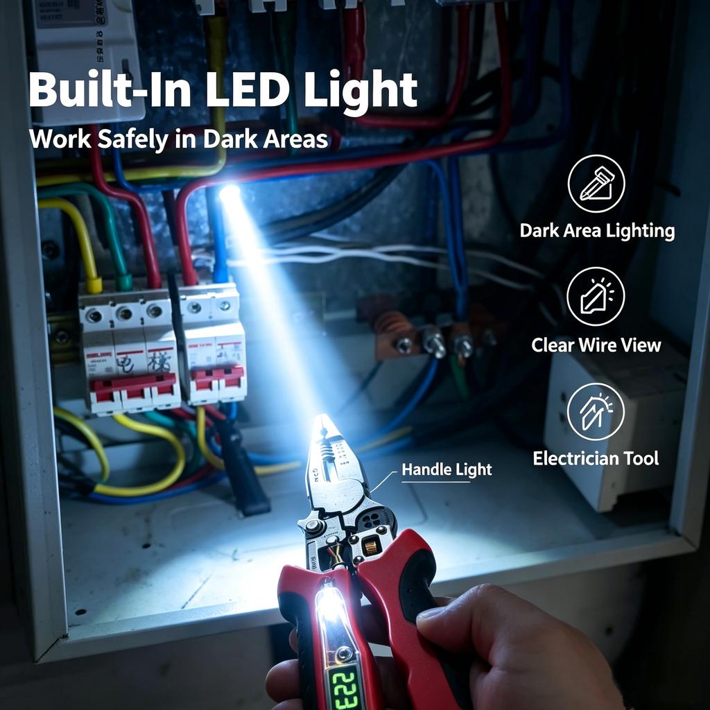 New Adjustable Wire Stripper with USB Charging & Accurate Voltage Detection, Professional Electrician Tool for Wire Stripping‑Cu