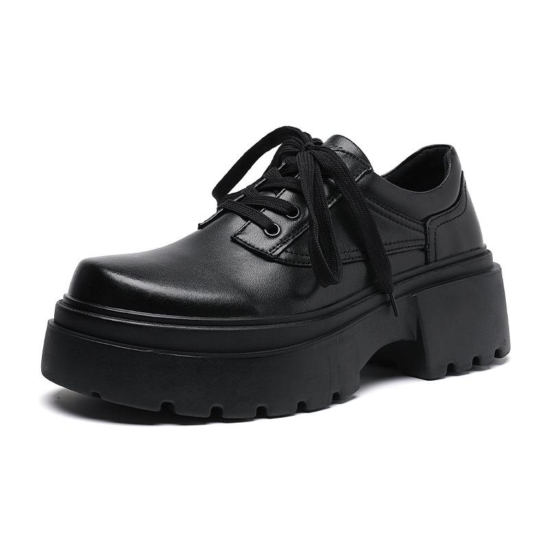 

Кожаные туфли мужские повседневные деловые туфли дерби с большой головой в британском стиле черные низкие туфли Martin 30388-A 38 чёрный