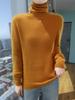 Damski sweter z golfem z kaszmiru norkowego - z krótkim rękawem, o luźnym kroju, ciepła dzianina na jesień/zimę