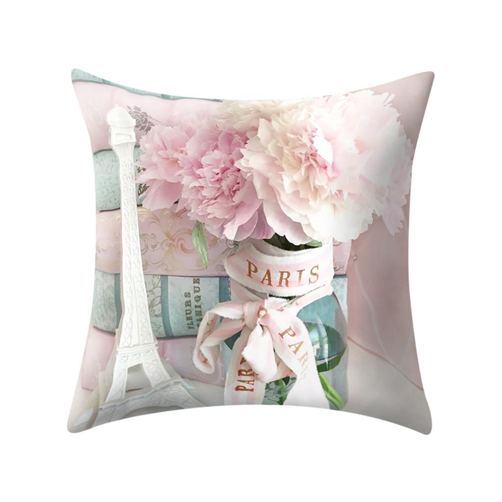 Rose Flower Pattern Pillowcase Living Room Sofa Chair Bed Cushion Cover Wedding Party Decoration Birthday Gift Home Decoration