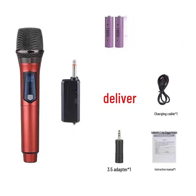 Universal Wireless Rechargeable Handheld Microphone with Speaker for Outdoor and Home Live Broadcast and Singing