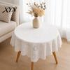 Durable Lace Table Cover Square Floral Doily, Scalloped White Tablecloth, Vintage Style Small Non-shrinking Tablecloth for Coffee Side Tea Party Home
