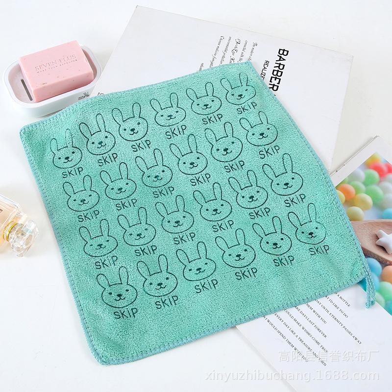 1Pcs Cute Bunny 30*30cm Baby Square Towel Thicken Hook Towel Universal Handkerchief Random Color