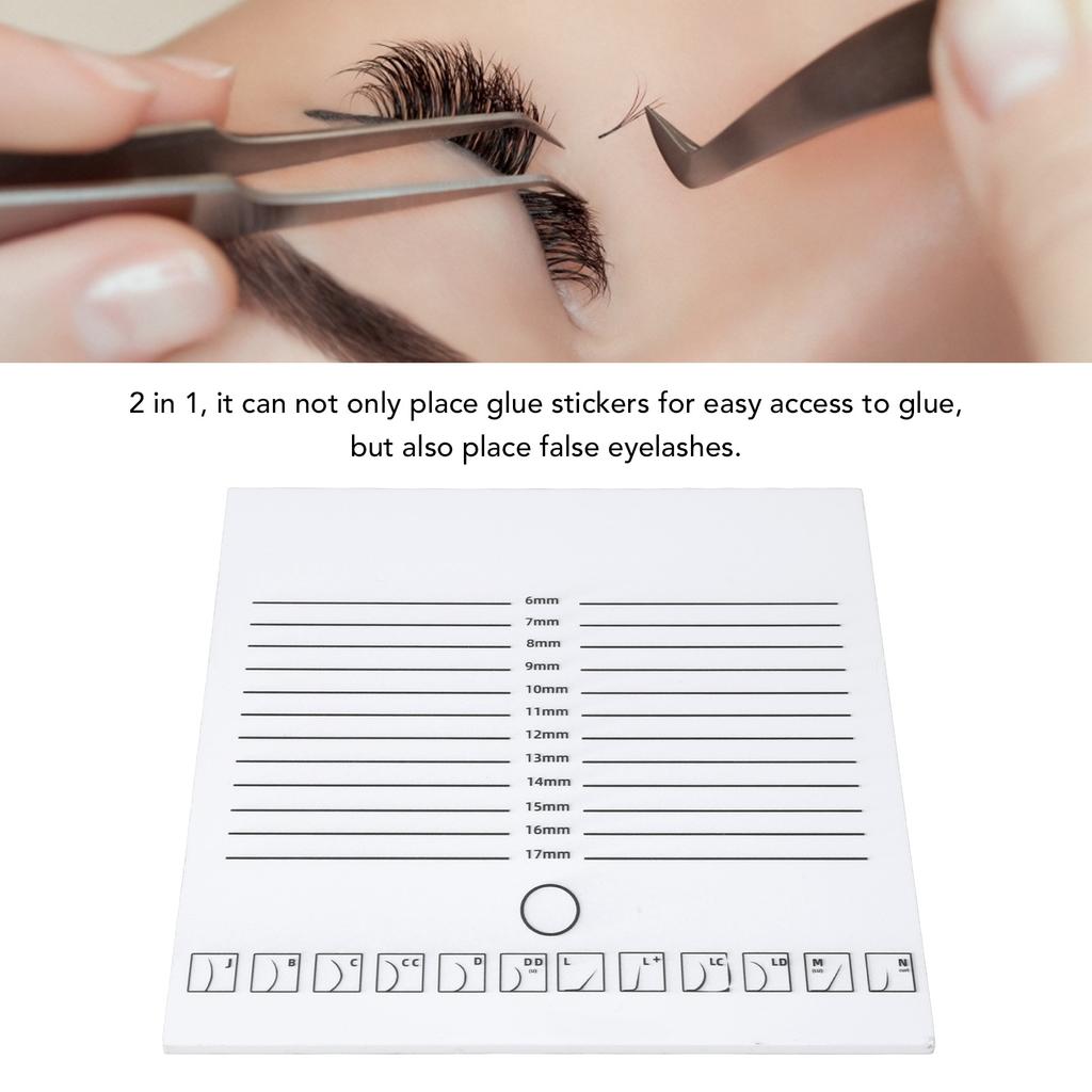 Eyelash Extension Plate White Double Row 20x20cm Wear Resistant Eyelash Pallet with Scale for Eyelash Shops