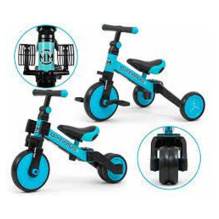 Tricycle - Milly Mally - Optimus 3-en-1 - Bleu - Âge 18 Mois À 4 Ans - Acier