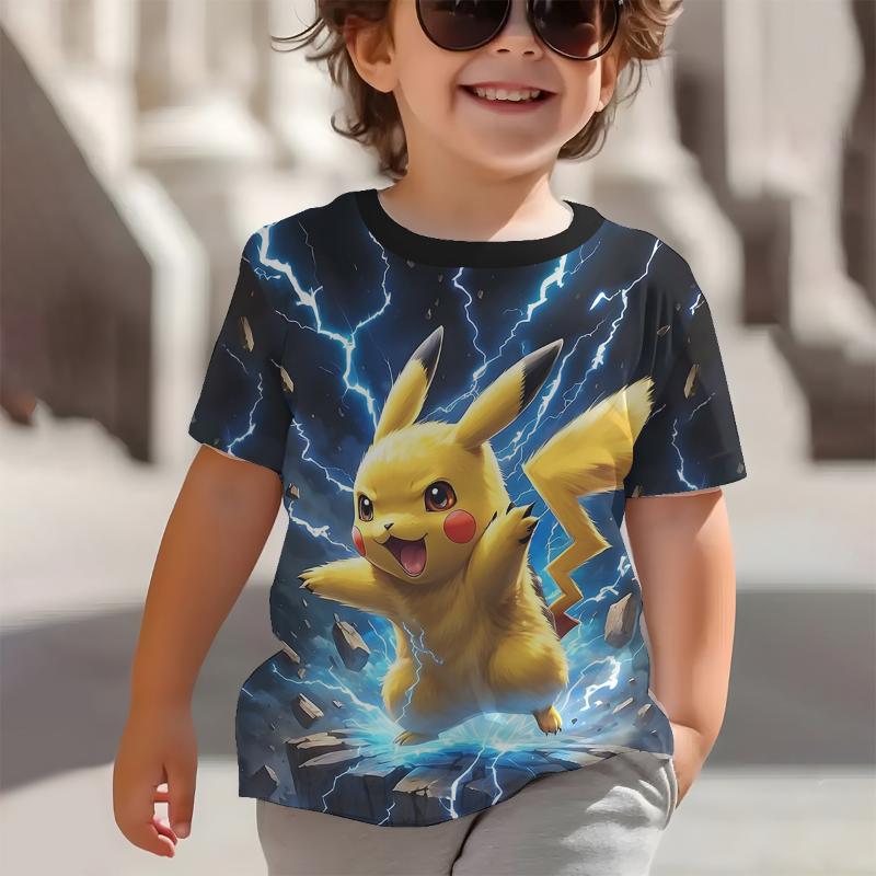 3D Tisk Roztomilí Pikachu Anime Pokémoni Dětské Oblečení 5 až 14 Let Pánské Venkovní Oblečení pro Děti Chlapec Dívka Dětské Tričko Top