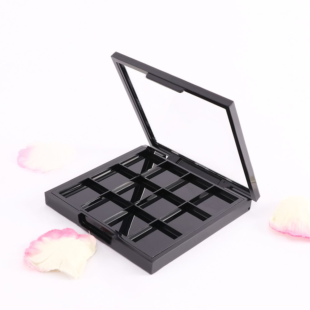 Lid 12 Grids Cosmetic Container Eye Makeup Storage Box Empty Eyeshadow Dish Lipstick Sample Box DIY Eyeshadow Palette