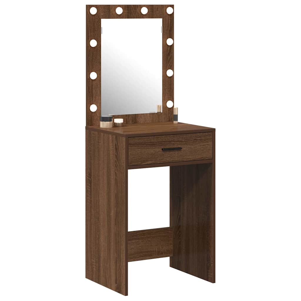 Makeup Table Brown Oak Effect 50 x 41 x 135 cm Engineered Wood