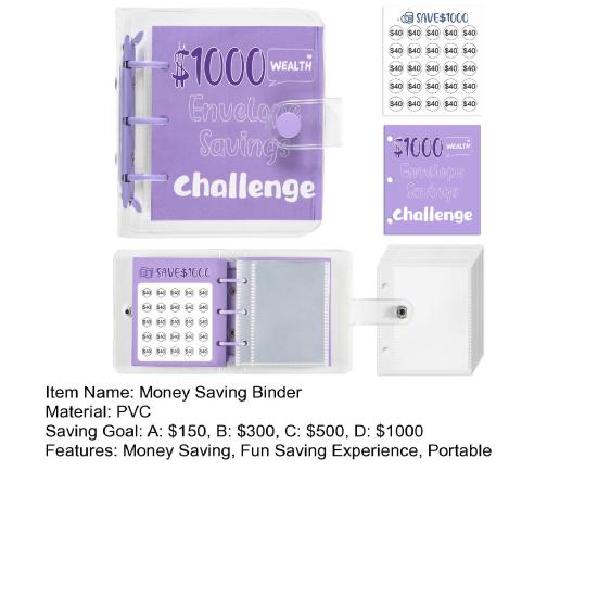 25 Envelopes Money Saving Challenge Binder Mini Cash Saving Budget Book to