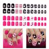 Pack of 48 Shining Artificial Nail for Special Occasions Featuring Rose Red Love Heart Glitters Valentines Theme