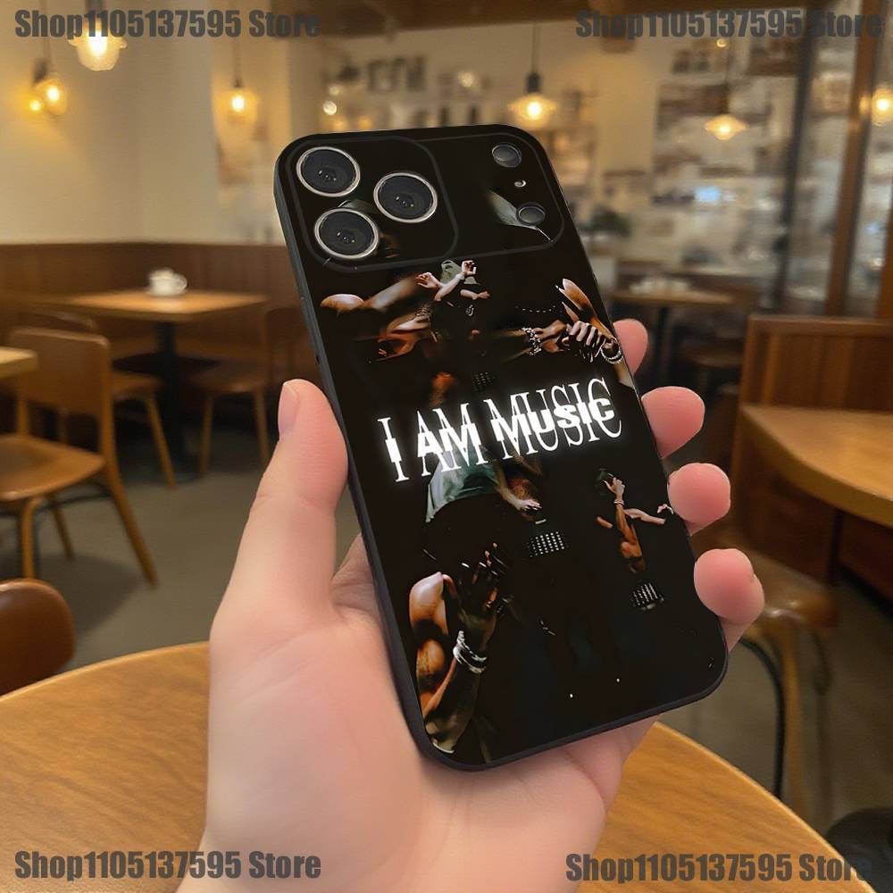 I AM MUSIC Playboi C-Carti Phone Case For iPhone 17,16,15,14,13,12,11,Pro,XS,Max,XR,Plus,E,SE4,Mini Black Soft Cover
