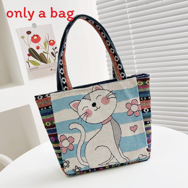 Ethnic Embroidered Handbag For Women With Canvas Material And Zipper Closure For Daily Use