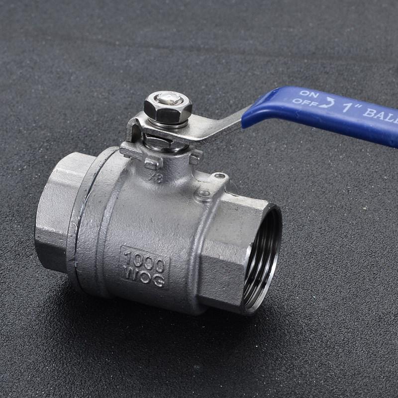 304/316 Stainless Steel High-Temperature Ball Valve, NPT Thread, Two-Piece, for Boiler/Steam, Sizes: 1/2", 3/4", 1