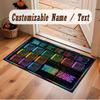Abstract Personalized Theme Crystal Velvet Floor Rug Personalized Custom Name Text Warm Carpet Home Decoration