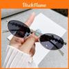 Jennie Style Metal Oval Sunglasses With Heart Embellishments Uv400 For Fashion And Travel
