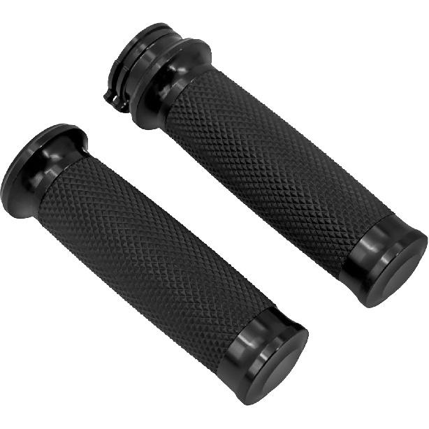HDBUBALUS Motorcycle Black Hand Grips 1 Inch Handlebar Grips Universal Fit for Harley Softail Touring Dyna Sportster XL883 1200 XR VRSC