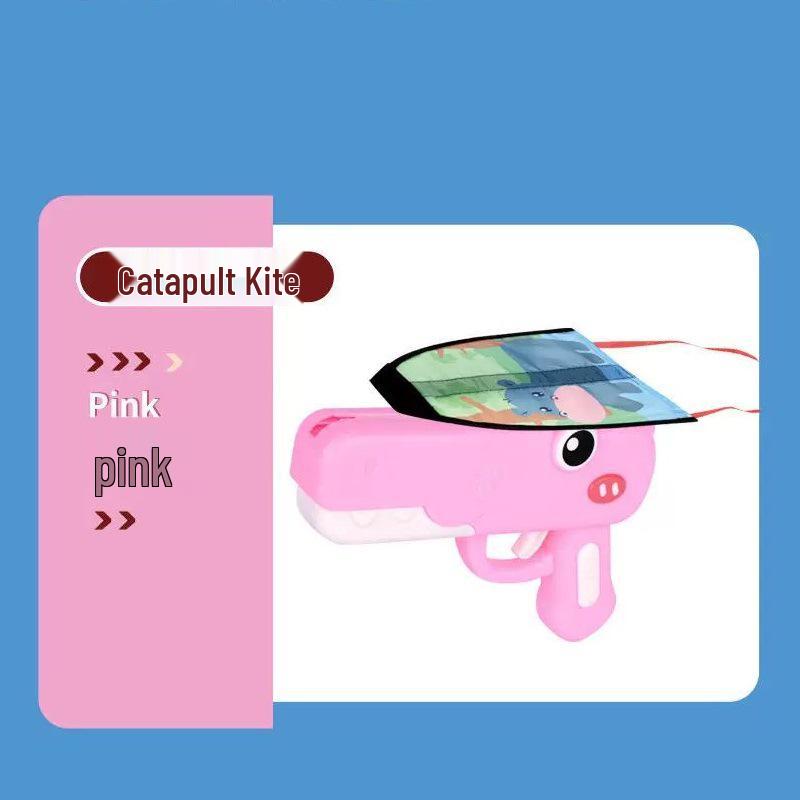 Cross-border Children's Foam Airplane Launcher Toy Gun: One-Key Launch, Hand-Thrown Flying Kite Ejector.