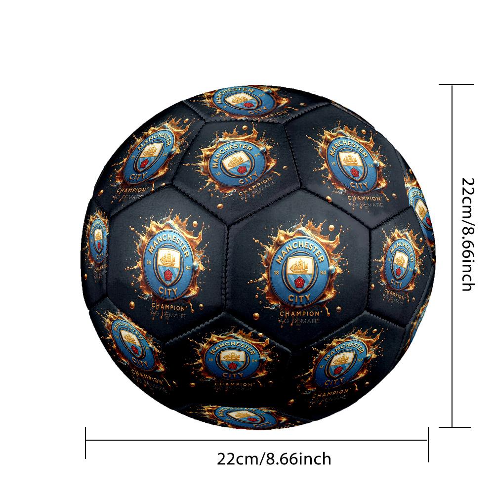 Manchester CitySoccer Ball Colorful All Ages Machine Stitched PVC Competition Ready Durable High-Bounce